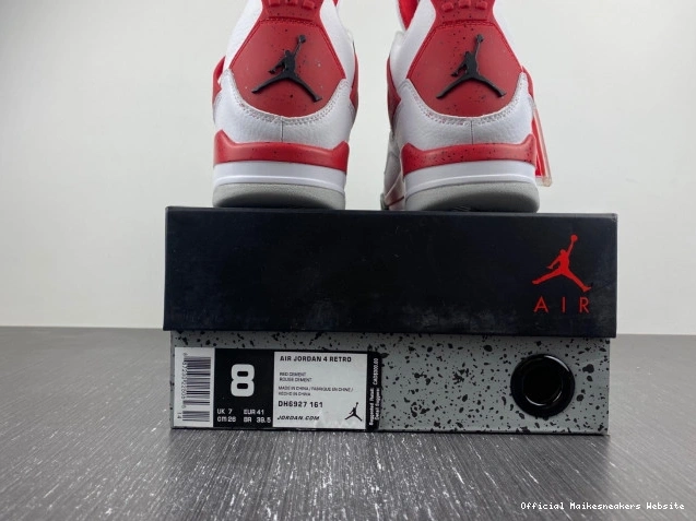 Official Maikesneakers DH6927-161 Red Jordan 4 Cement Air 0714
